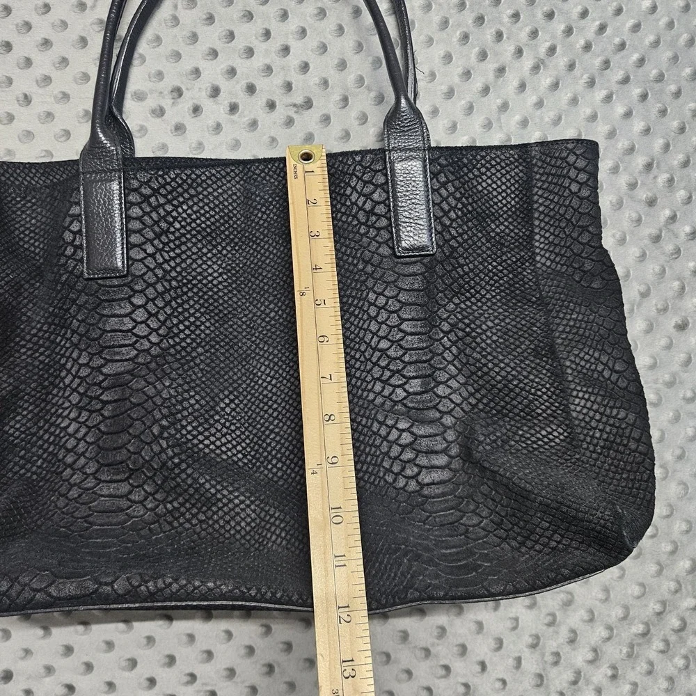 J McLaughlin Womens Leather Purse Tote Bag Black Large